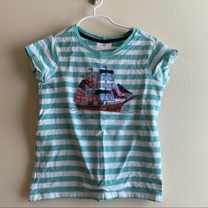 HANNA ANDERSSON 120/6-7 VGUC appliqué pirate ship shirt